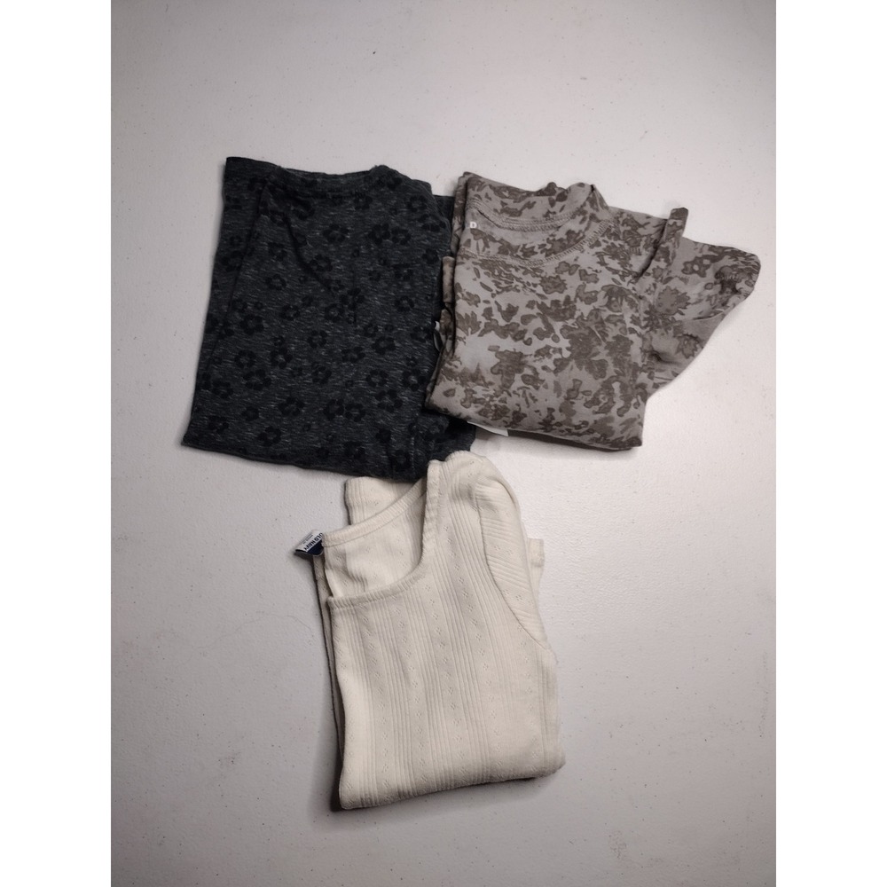 Old Navy Kids Girls Long Sleeve Tops Bundle Size S Floral Leopard White Ribbed